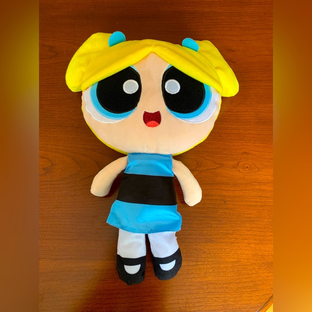 Y2K Power Puff Girls cartoon character figurine Bubbles Plush Doll collectible